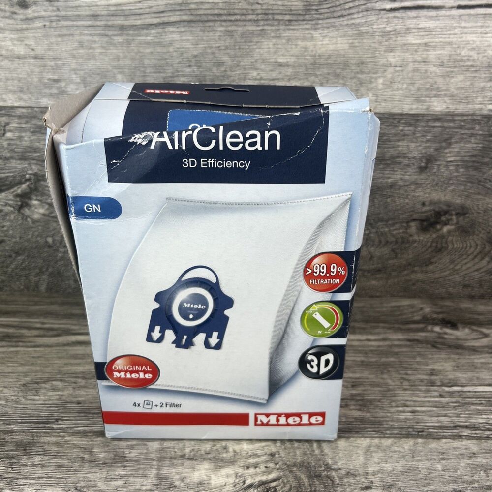 Miele GN AirClean 3D Efficiency Vacuum Bags 4-Pack + 2 Filters New